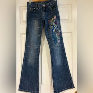 Cute Vanillas Star embroidered Peacock Jeans size 3